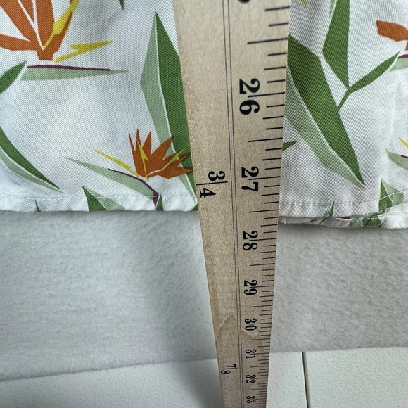 Bonobos Shirt Mens Medium White Floral Loop Collar Camp Shirt Button Up Tencel - Picture 6 of 9